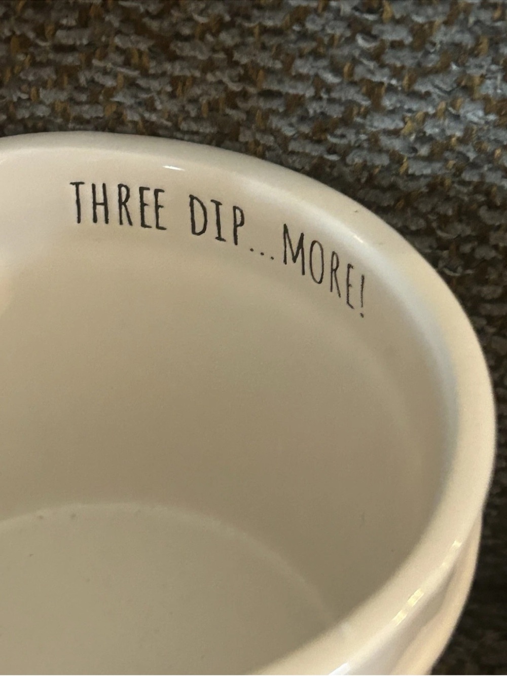 Pfaltzgraff Dip Bowls w/ Spreader White "One Dip, Two Dip, Three Dip...More" NEW - Picture 5 of 8